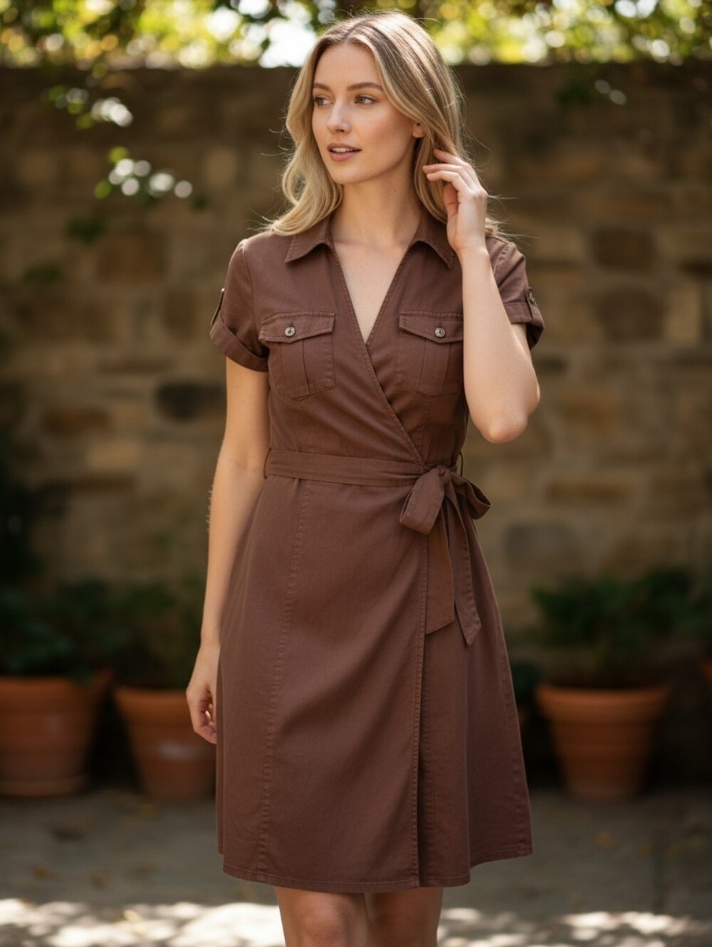 RW&CO short sleeve brown dress